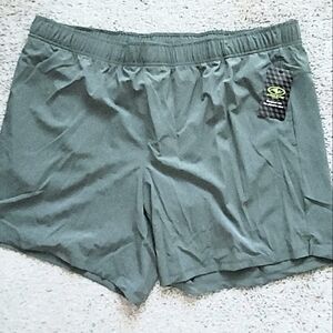 New Athletic Works Shorts Green DriWorks Performance Lightweight Gym Running 2XL